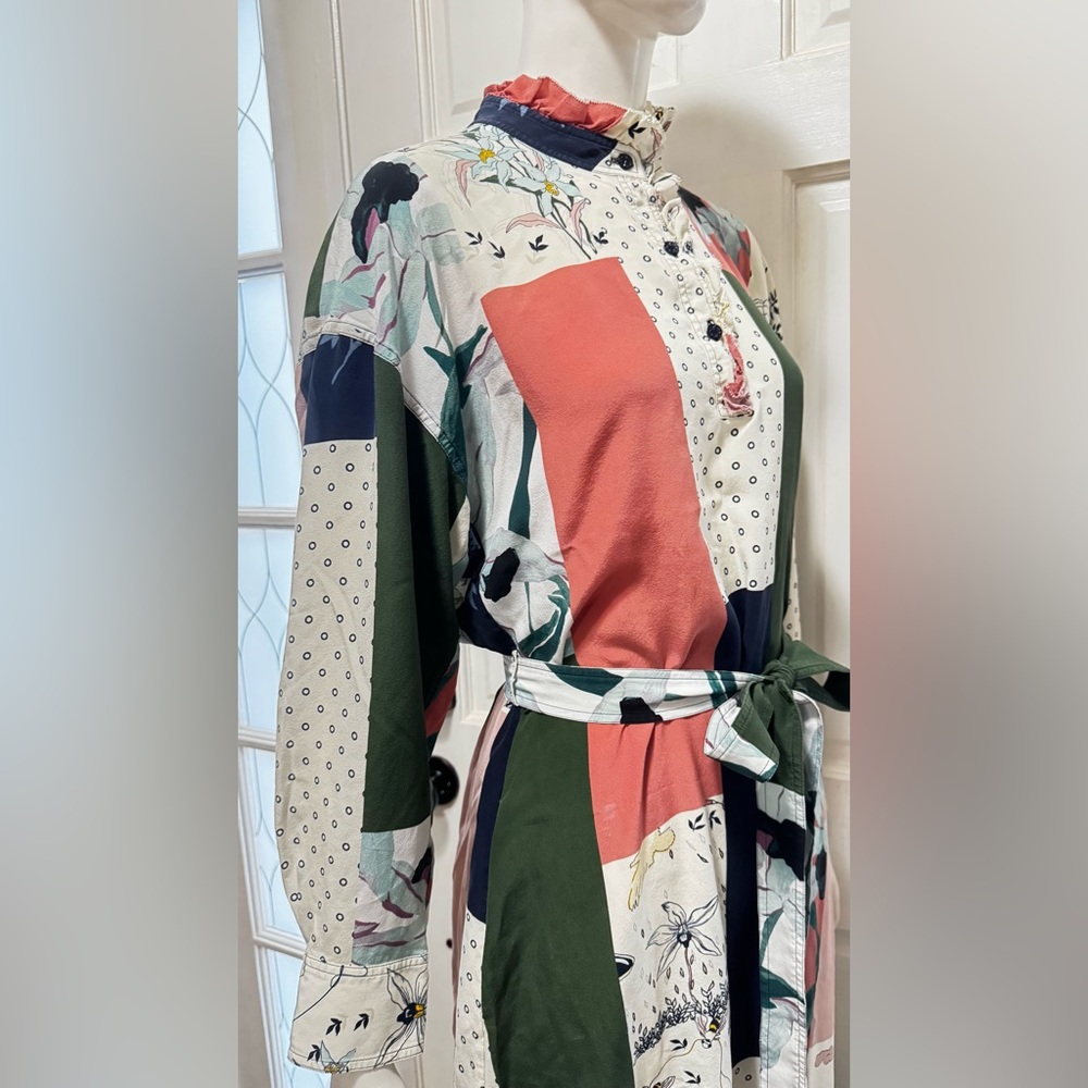 Tory Burch Multicolor Patchwork Abstract Print Hi… - image 7